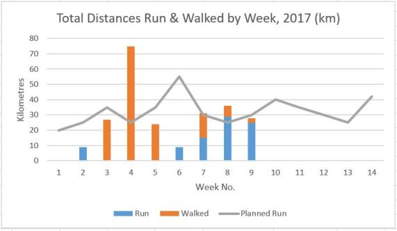 Run and Walk graph, end Week 9
